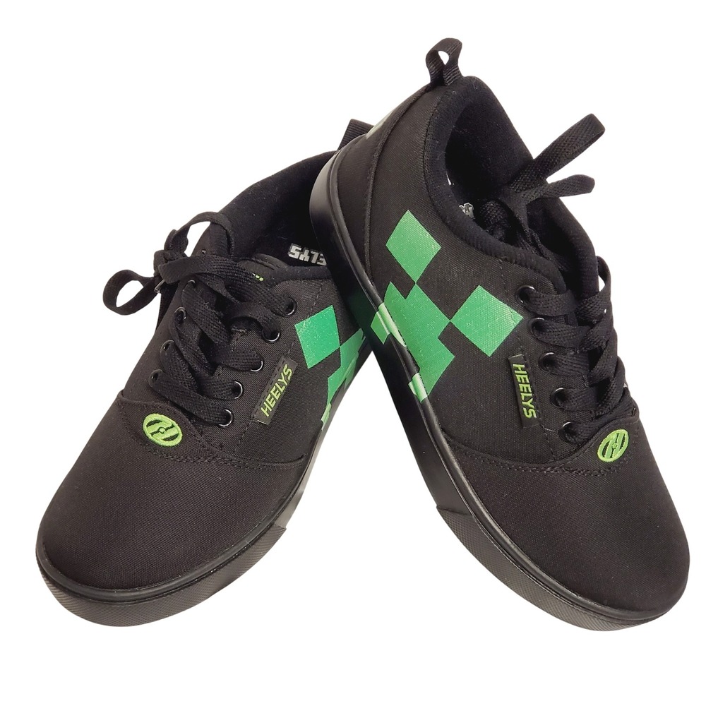 Heelys x Minecraft Pro 20 Black Green Creeper Skate Shoes Kids Youth Size 4